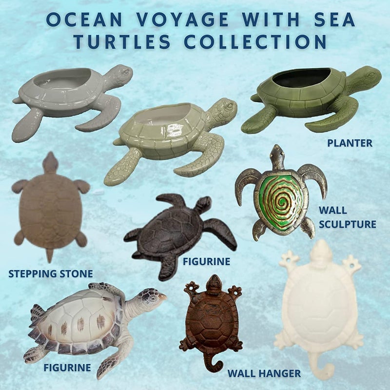 Comfy Hour Ocean Voyage Collection 7" Sea Turtle Coastal Beach Coral Theme Wall Decorative Frame, Polyresin - Image 4